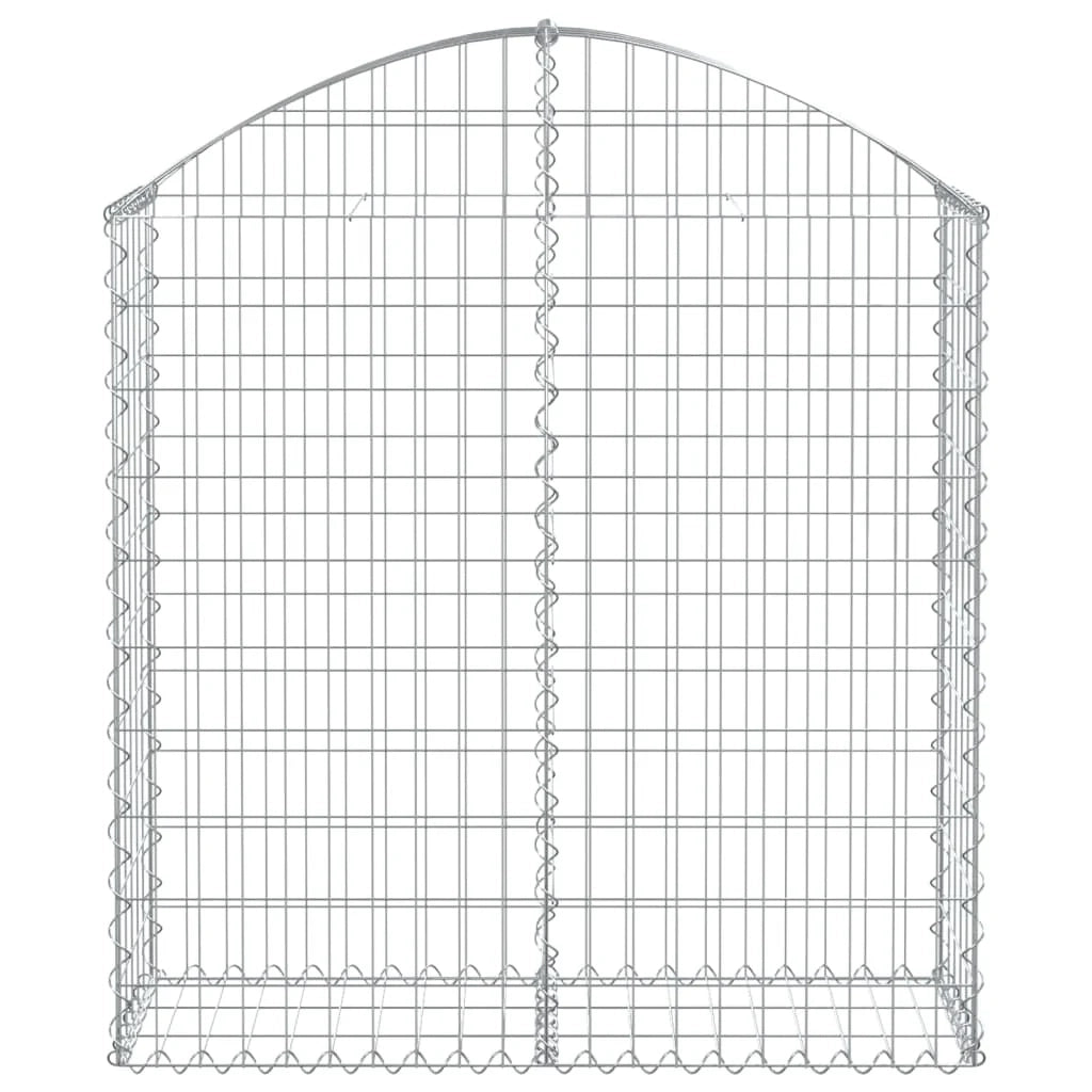 Gabbione recinto a gabbia muro di contenimento ad arco 100 x 30 x 100/120 cm ferro zincato argento 02_0039950