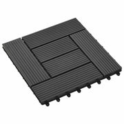 Piastrella per Decking 11 pcs Nero 30 x 30 cm WPC
