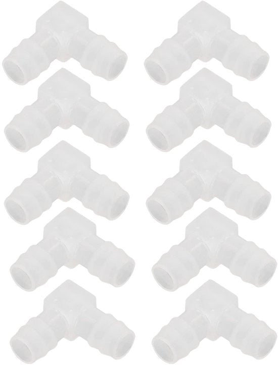 Flessibile 90 Gradi - Connettore in Plastica - Flessibile - Attacco - Connettore - Pezzo Angolare - 10 Pezzi - PP Translucido