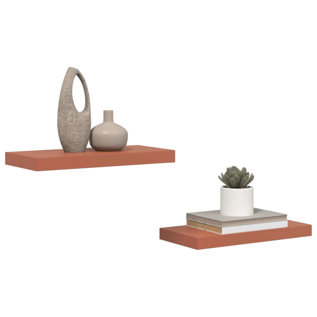 Scaffale da parete 2 pcs Rosso 50 x 23 x 4 cm Legno multistrato 42019924