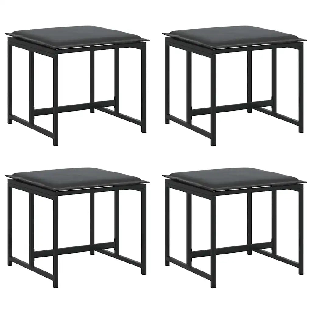 Set da Pranzo per Giardino 11 pcs Nero Acciaio 3335864