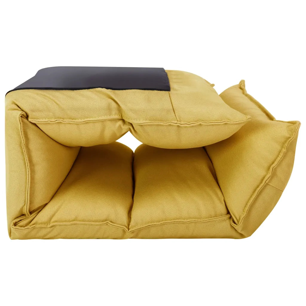 Sedia a Sdraio da Terra Pieghevole Giallo Senape in Tessuto cod mxl 69120