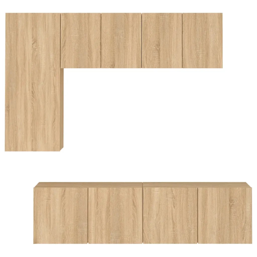 Mobili TV a Muro 5pz Rovere Sonoma in Legno Multistrato 3216466