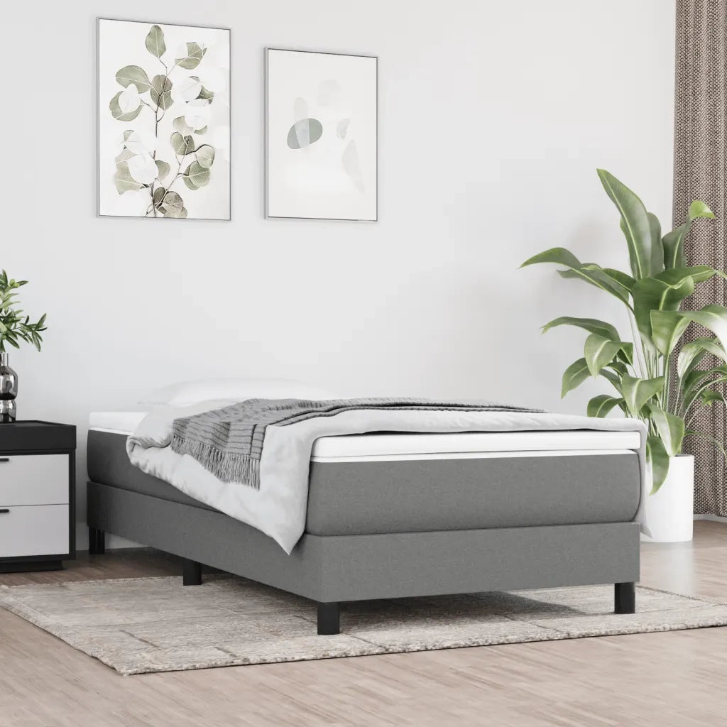 Struttura Letto a Rete a Molle Grigio Scuro 90x200 cm Tessuto 3120485