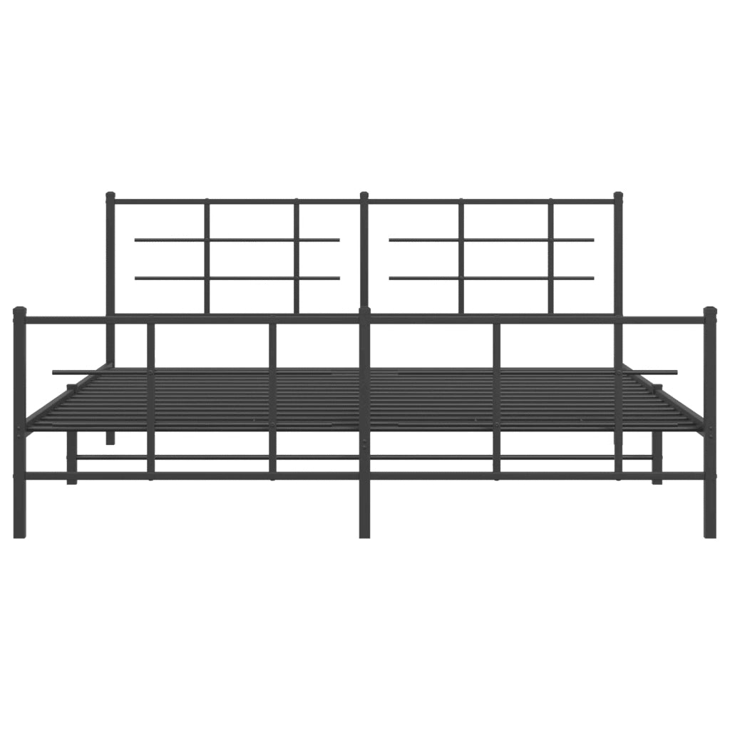 Giroletto senza Materasso con Pediera-Struttura Letto in Metallo Nero 180x200 cm 600102