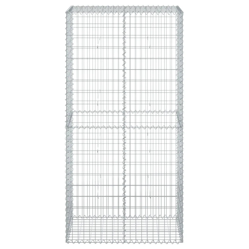 Cesto Gabbione con Copertura 100x50x200 cm in Ferro Zincato