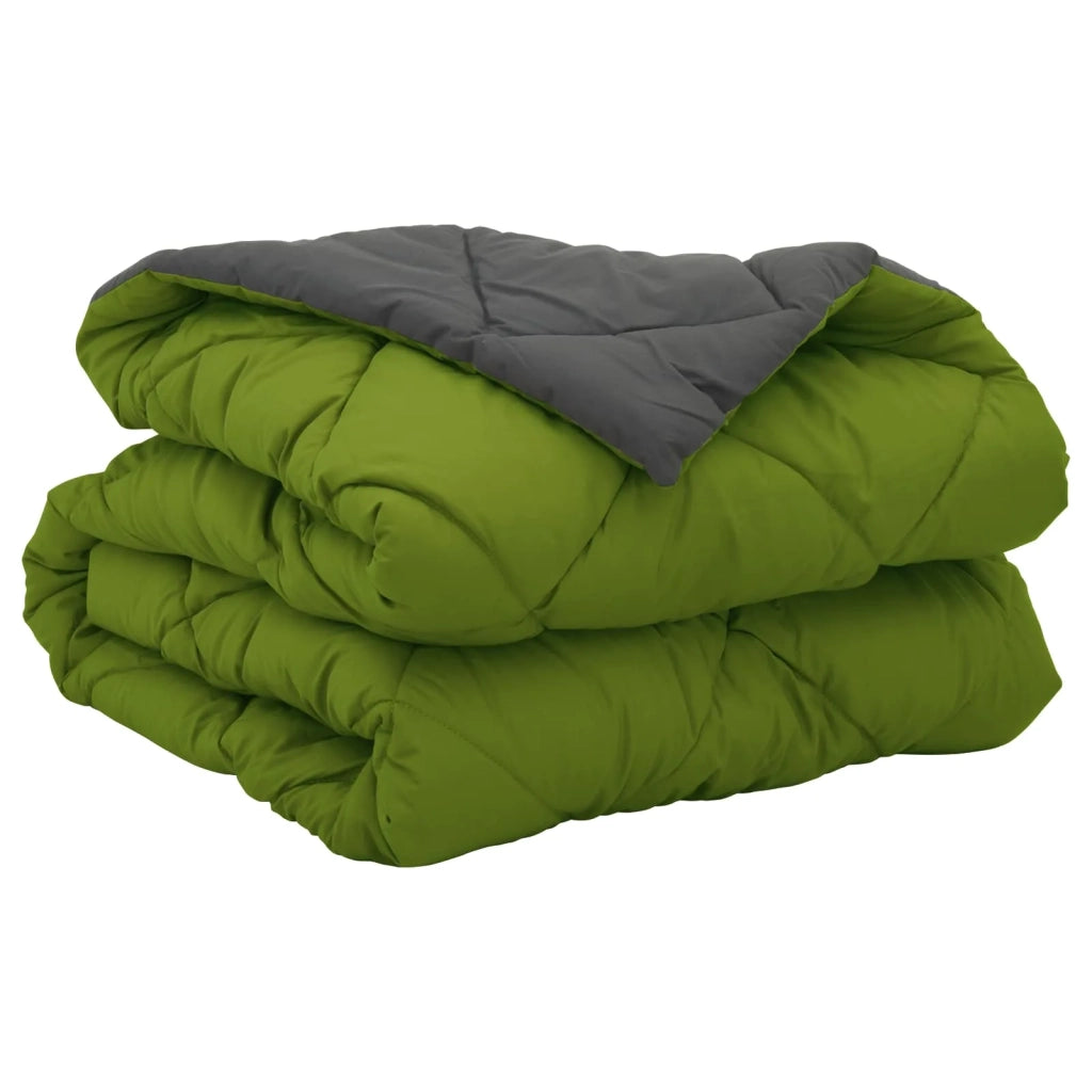 Piumone | Duvet Estivo Verde e Antracite 200 x 155 cm Microfibra