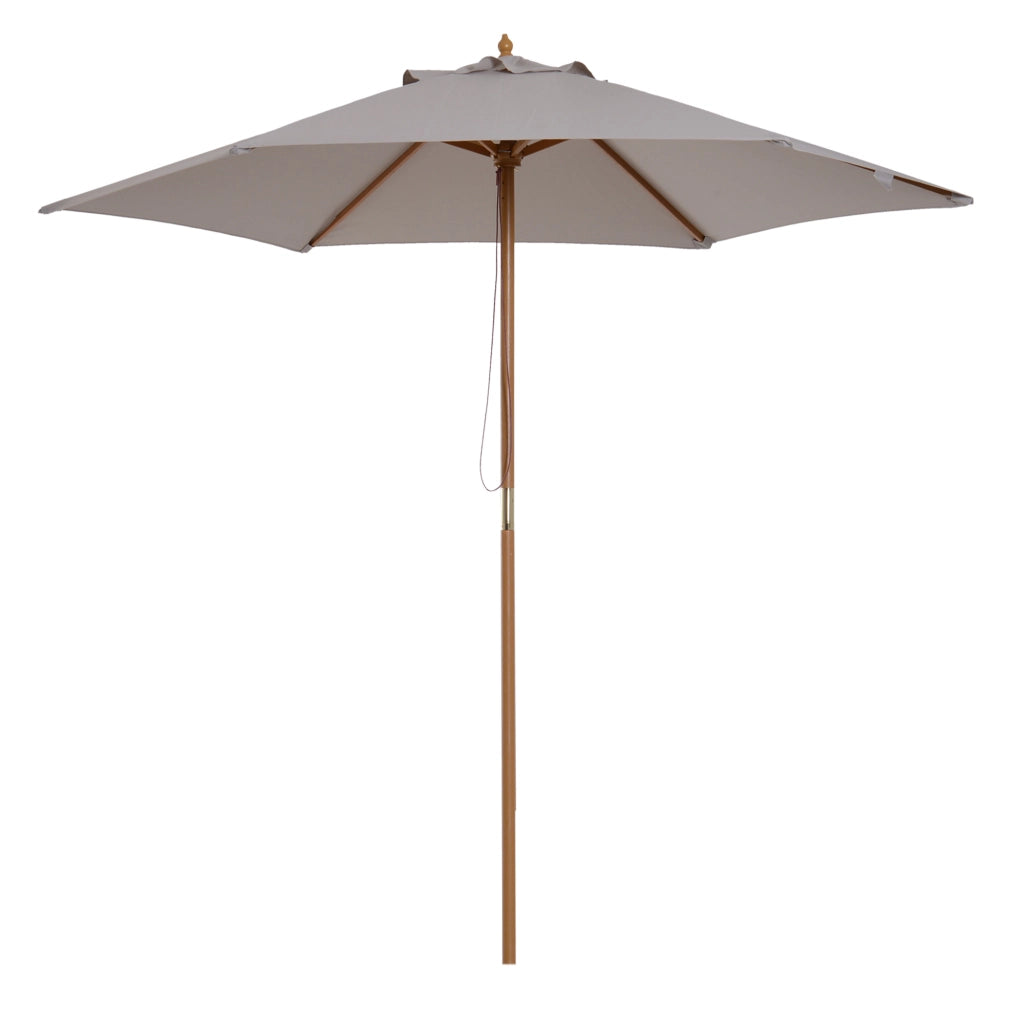 Ombrellone da giardino regolabile su 3 livelli diametro 2.5 x 2.3 m struttura bambù tessuto poliestere 180 mq colore grigio