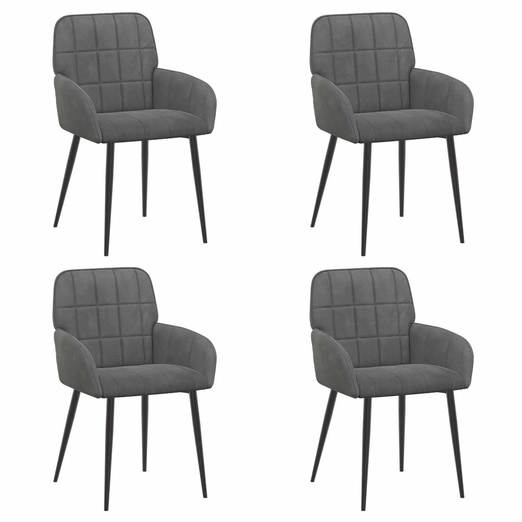 Sedie da pranzo 4 pcs Velluto (V) Grigio Scuro 3428166