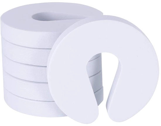 Anti-knelbeveiliging per 6 unità per bambini, schiuma per fermare le porte, chiusura per bambini per porte e finestre, protezione per bambini contro la schiacciatura, bianco