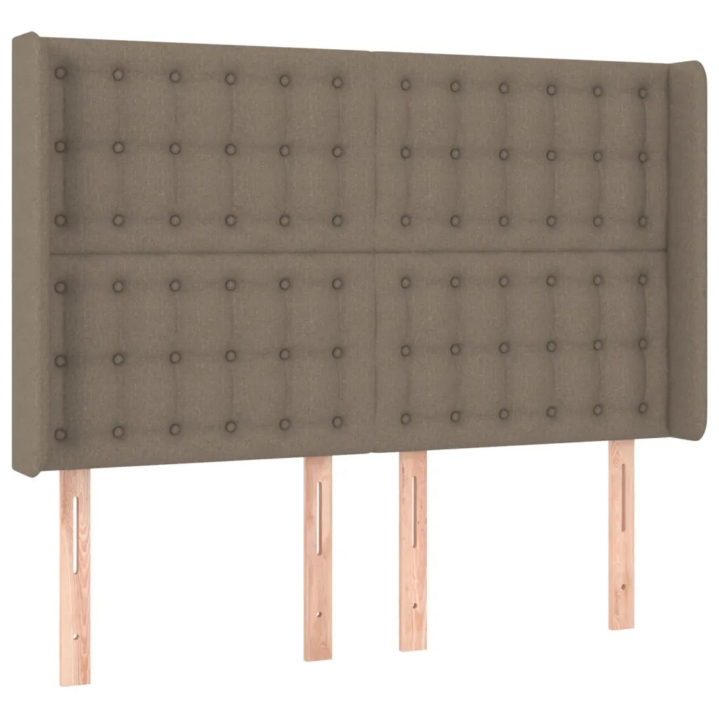 Testiera | Testata ad Orecchio Tortora 147x16x118/128 cm in Tessuto