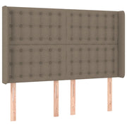 Testiera | Testata ad Orecchio Tortora 147x16x118/128 cm in Tessuto