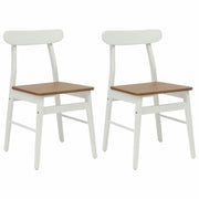 Sedia da pranzo 2 pz | Sedie da cucina Bianco e Naturale 43 x 44,5 x 77 cm