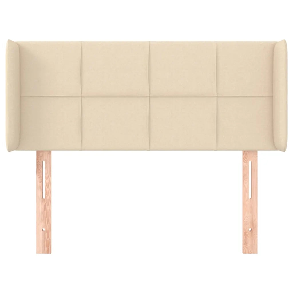 Testiera | Testata ad Orecchio Crema 103x16x78/88 cm in Tessuto