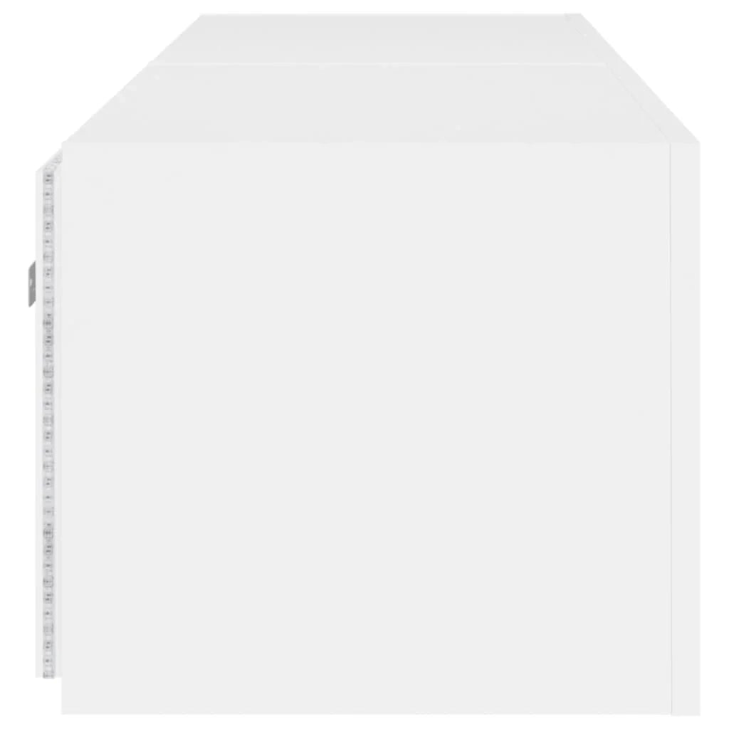 Mobile TV multimediale da parete mensola TV credenza mobile TV per sala da pranzo soggiorno camera da letto con luci LED 2 pezzi 80 x 35 x 31 cm bianco 02_0029117