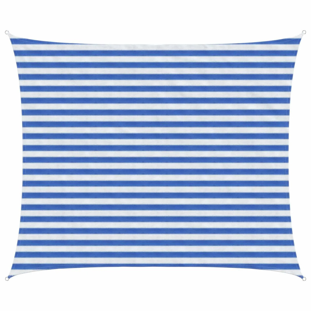 Telo Ombra-Vela Ombreggiante-Parasole a Vela Blu e Bianco 2,5 x 3,5 m HDPE