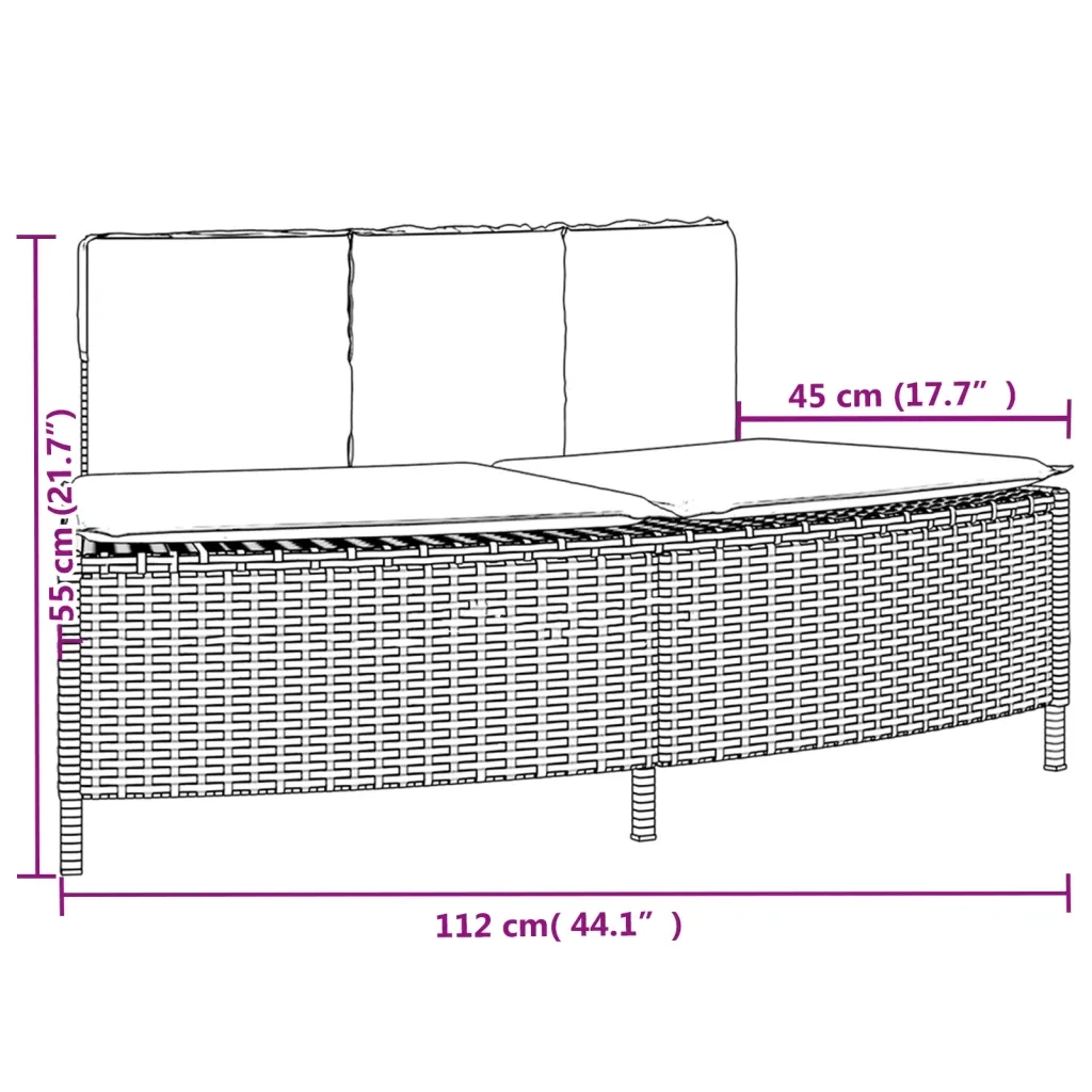 Bordo per Spa Nero in Polyrattan e Legno Massello di Acacia 3270638