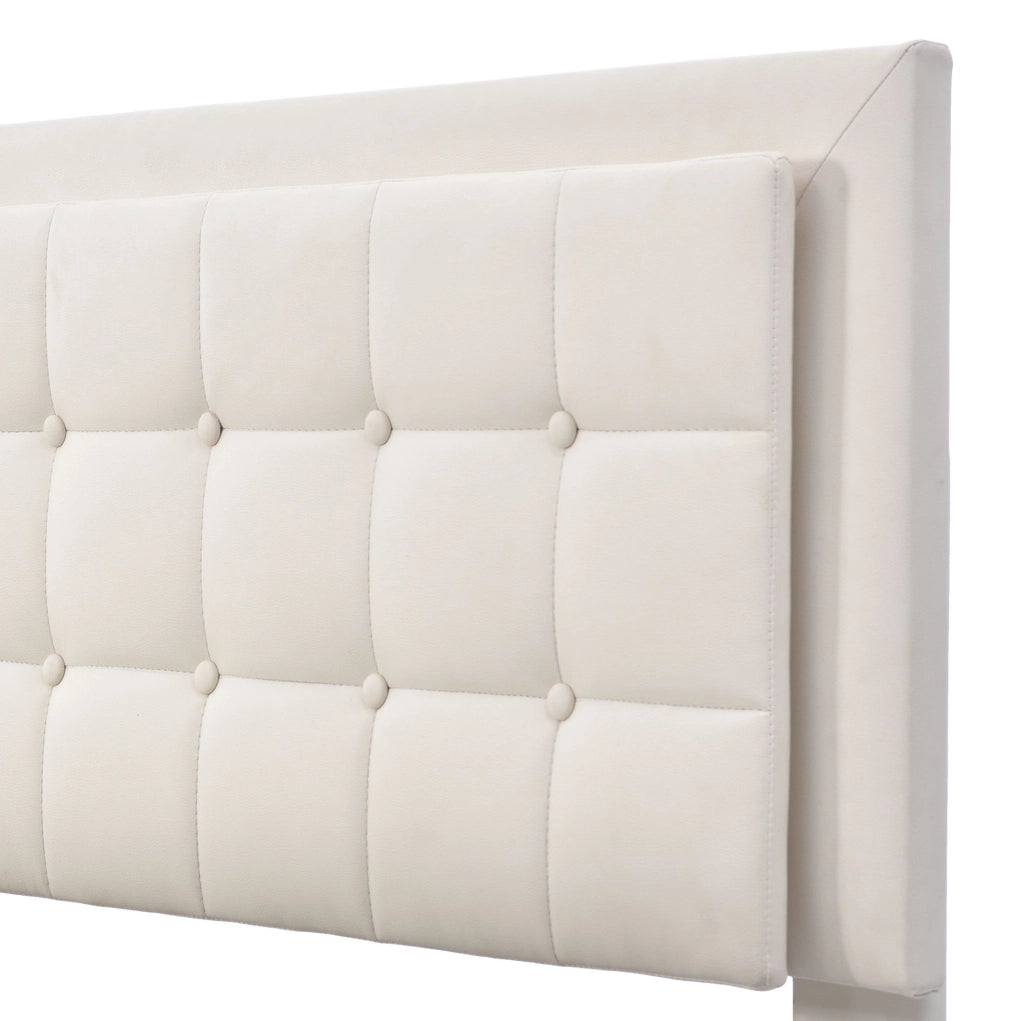 Letto contenitore 160x200 cm in PU bianco con rete a doghe e LED