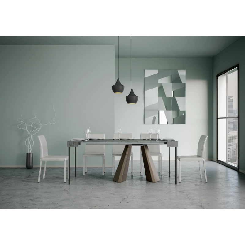 Consolle allungabile 90x40/300 cm Diamante telaio Orso - Cemento