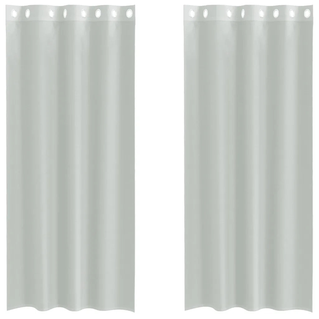 vidaXL Tende in Voile con Occhielli 2 pz Grigio Chiaro 140x225 cm