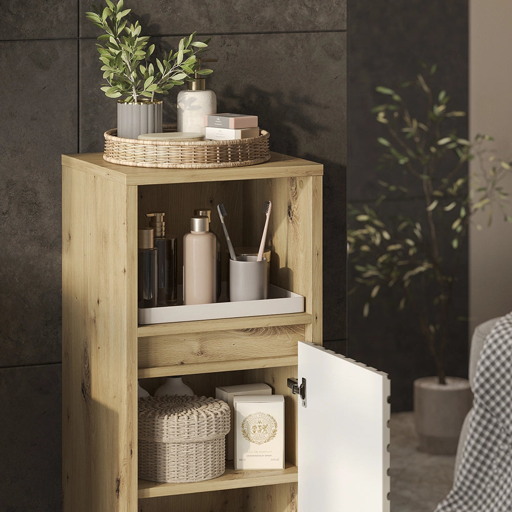 Mobiletto bagno Viola Rovere artigianale/Cachemire 37.8 x 80 cm Vicco