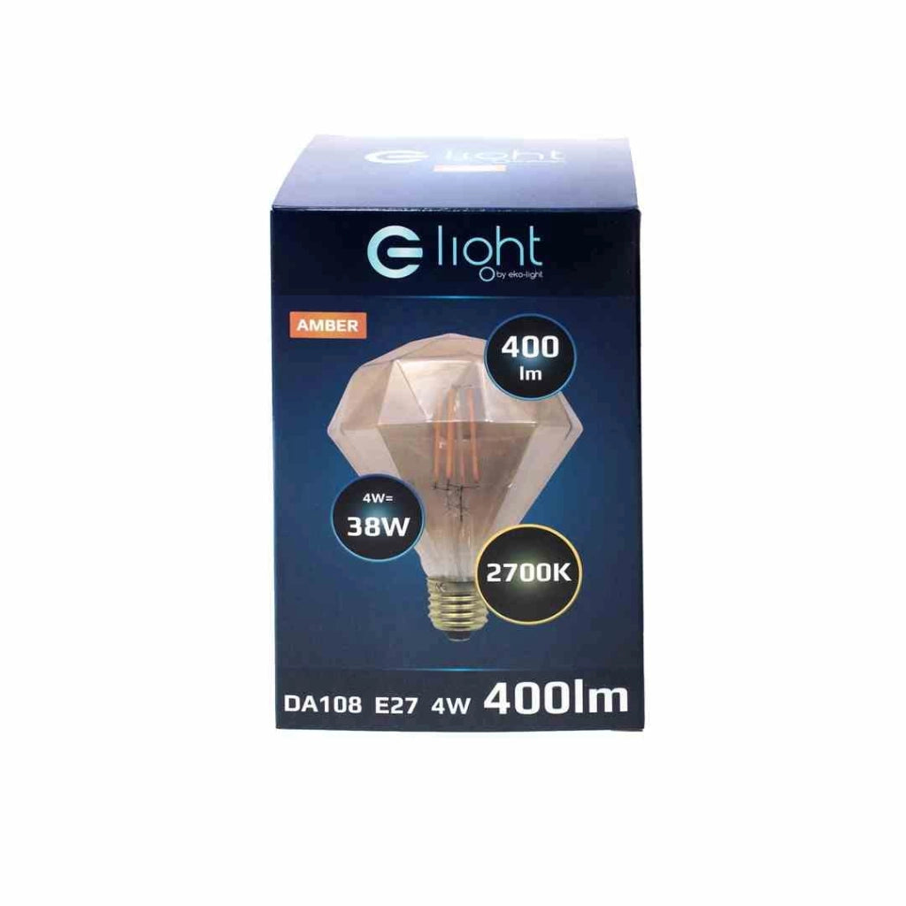 Lampadina LED Filament 4W E27 2700K Ambra Eko-Light