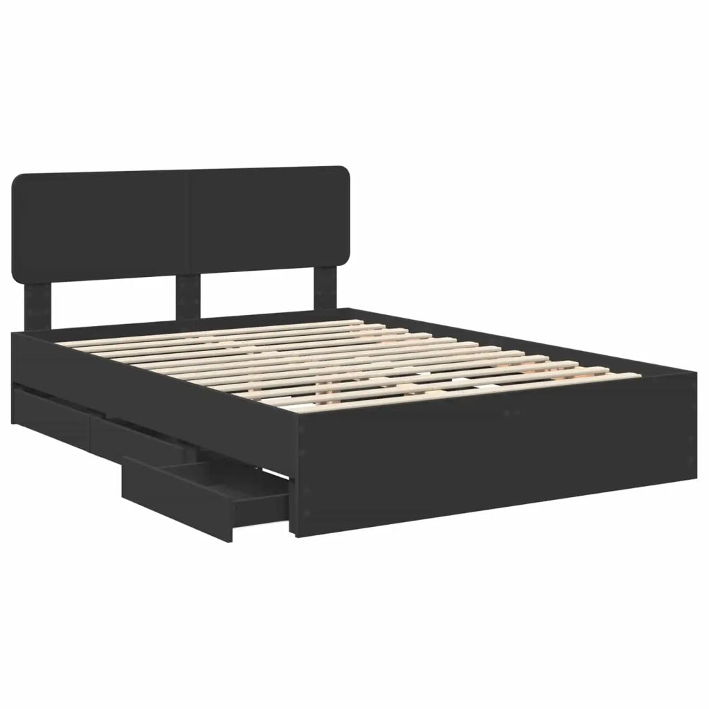 Struttura del letto Nero 140 x 190 cm Legno ingegnerizzato 3412186