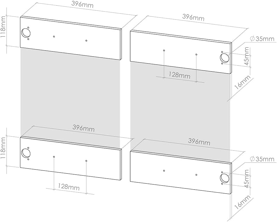 Frontale cucina R-Line, Bianco, 79.2 x 59 cm frontale del mobile per pensile con vetro