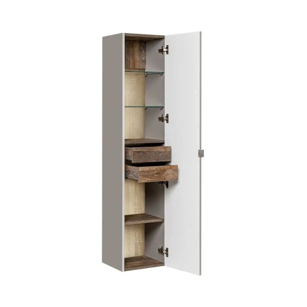 Colonna bagno VANTA taupe – mobile sospeso 160 cm con porta e cassetti