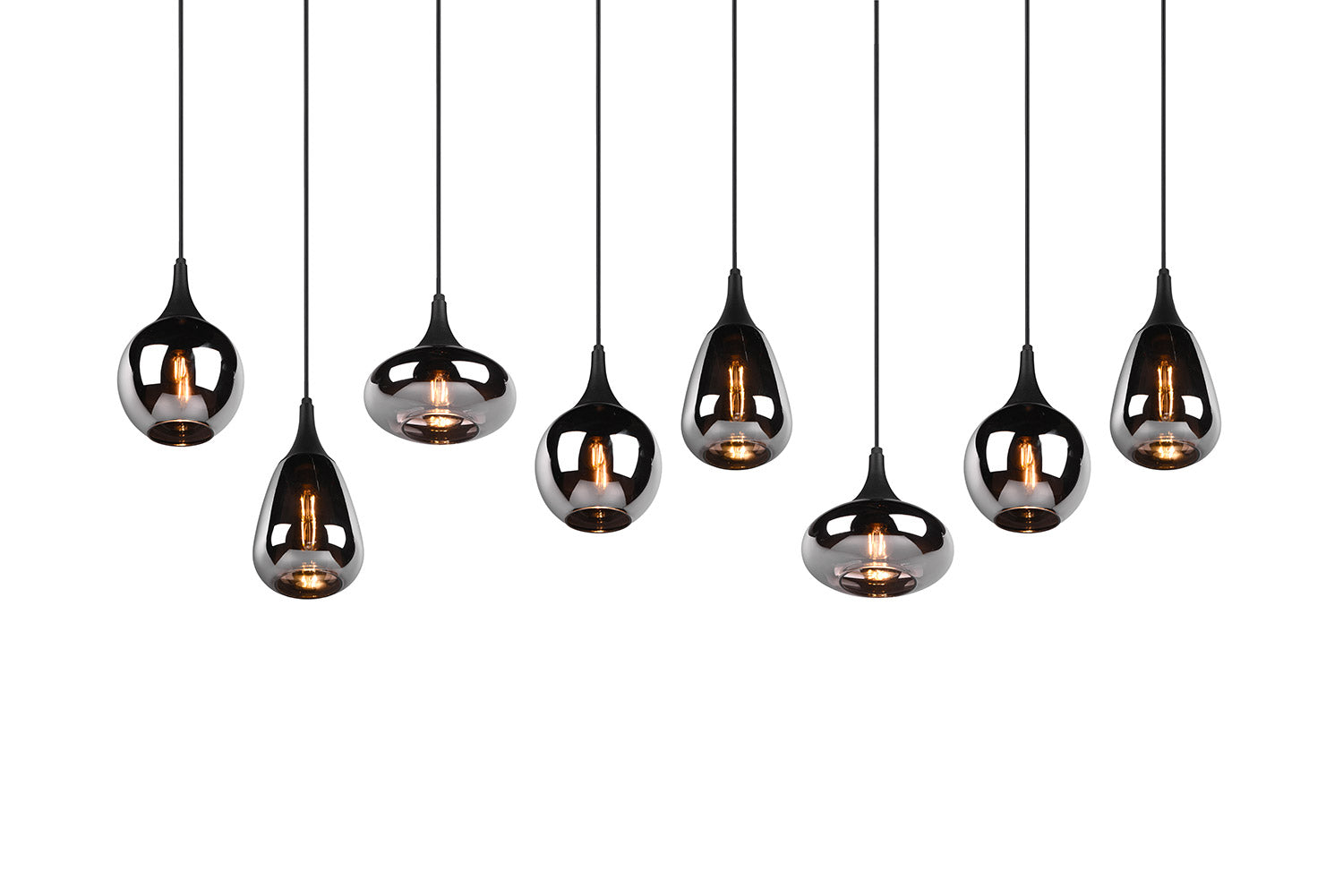 Lampada a Sospensione da Interno Attacco E14 in Metallo Nero Opaco