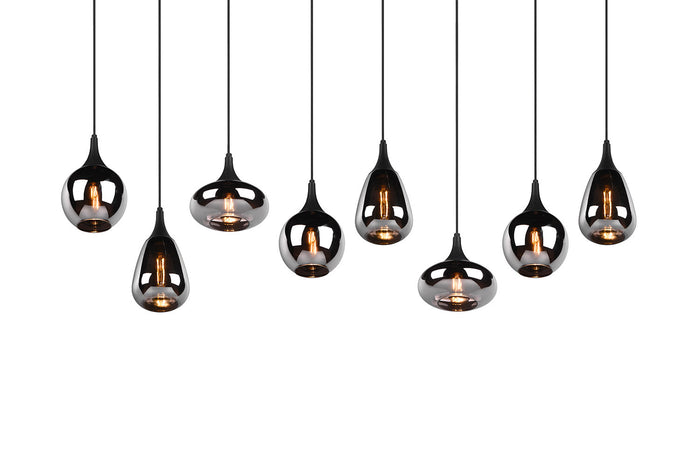 Lampada a Sospensione da Interno Attacco E14 in Metallo Nero Opaco