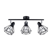 Plafoniera Pure Lume Selara industriale nera 3xE14