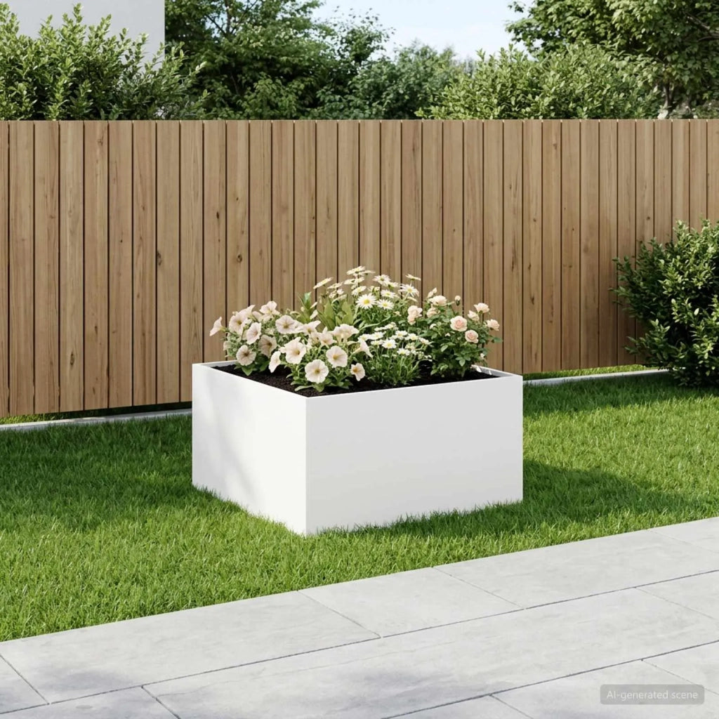 Vaso da giardino Bianco 100 x 100 x 40 cm 8005122