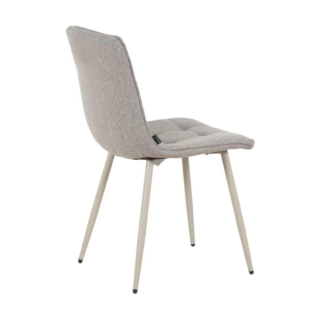 LÚZETE - SEDIA DA PRANZO IMBOTTITA GRIGIO SCURO CON GAMBE BEIGE TULUM