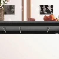 Tavolo da Pranzo Estensibile, Tavolo da Cucina, Design Moderno, con Grande Piano, per 6 Persone, Struttura in Acciaio, Grigio Scuro