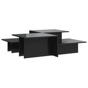 2 pz Tavolini da salotto | Tavolino da caff¨¨ | Tavolino da Soggiorno Nero Lucido in Legno Multistrato