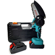 Trade Shop - Mini Elettrosega A Doppia Batteria Motosega Elettrica Tagliarami 6'' Valigia Lld -