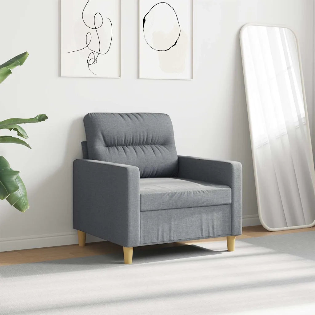 Poltrona-Divano Sedia Grigio Chiaro 60 cm in Tessuto 748359