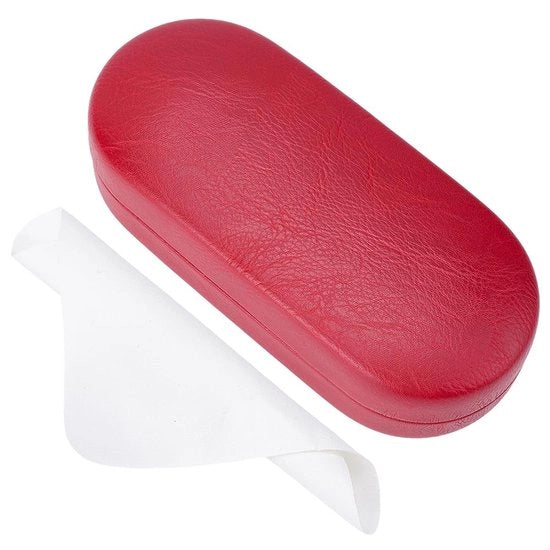 Etui per occhiali da sole in pelle PU con protezione rigida e sacchetto di pulizia