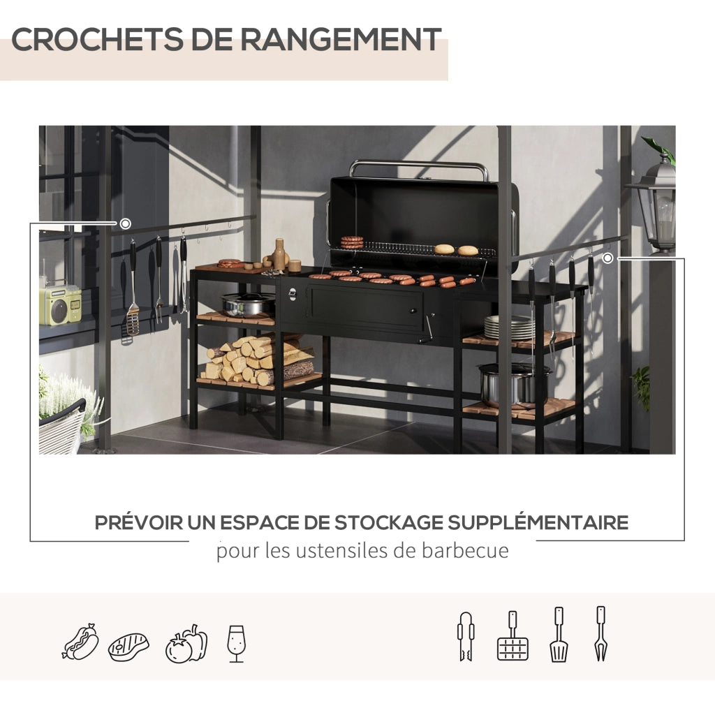 Tonnelle per barbecue ¨C zephmum ¨C 215x150x220 cm metallo beige