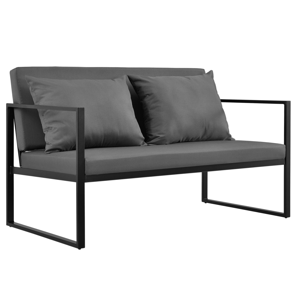 Set Salottino da Esterno Lerum Divano 2 Poltrone e Tavolo Basso Set Lounge - Nero casa.pro