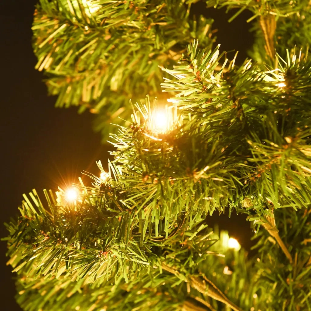 Albero di Natale Preilluminato con Vaso Verde 150 cm in PVC 344650