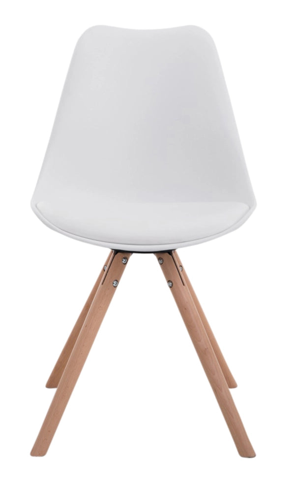 Set di 4 sedie Toulouse in ecopelle rotonde bianco,natura