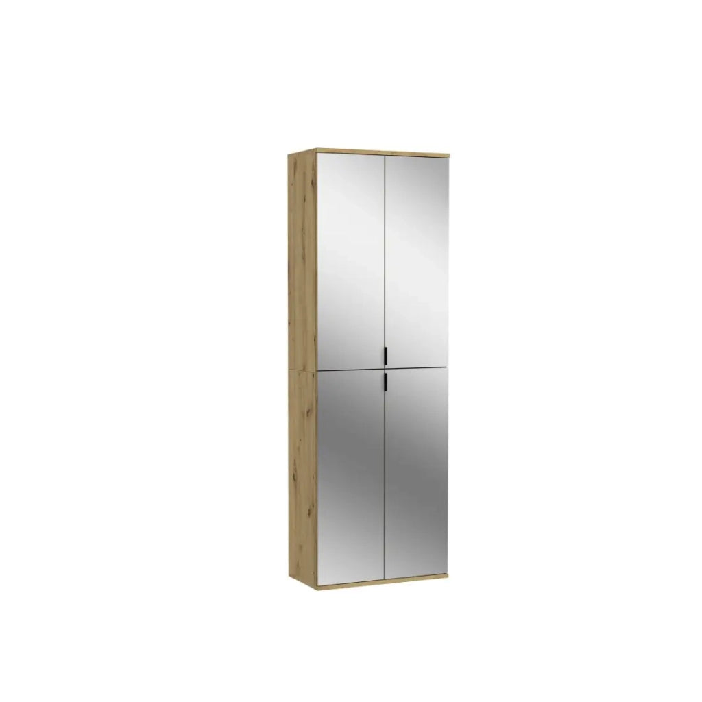Armadio 4 porte con specchi – Rovere chiaro – BODITE