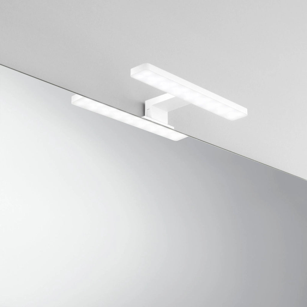 APPLIQUE LED CRUISE BIANCO FISSAGGIO PARETE E SPECCHIO 5,2W 550LM 4000K IP44CM 28x8x11CM