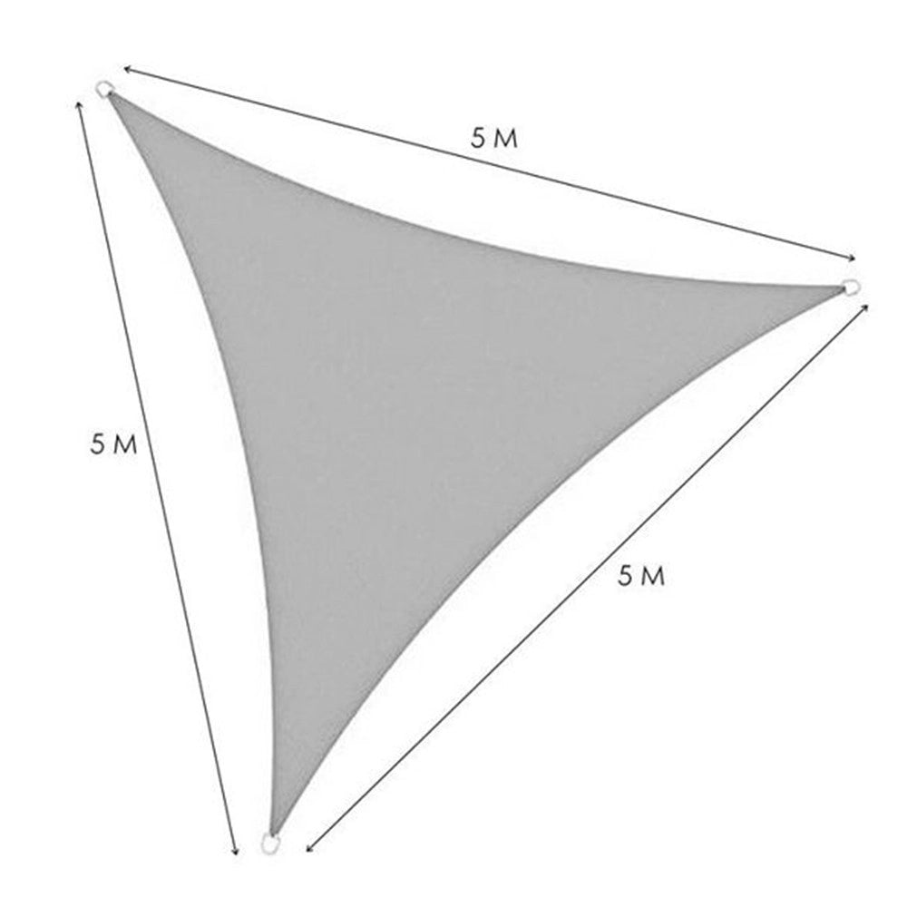 Trade Shop - Vela Tenda Triangolare Parasole Protezione Sole Ombra Giardino 5x5x5 Mt Grigio 222570 -