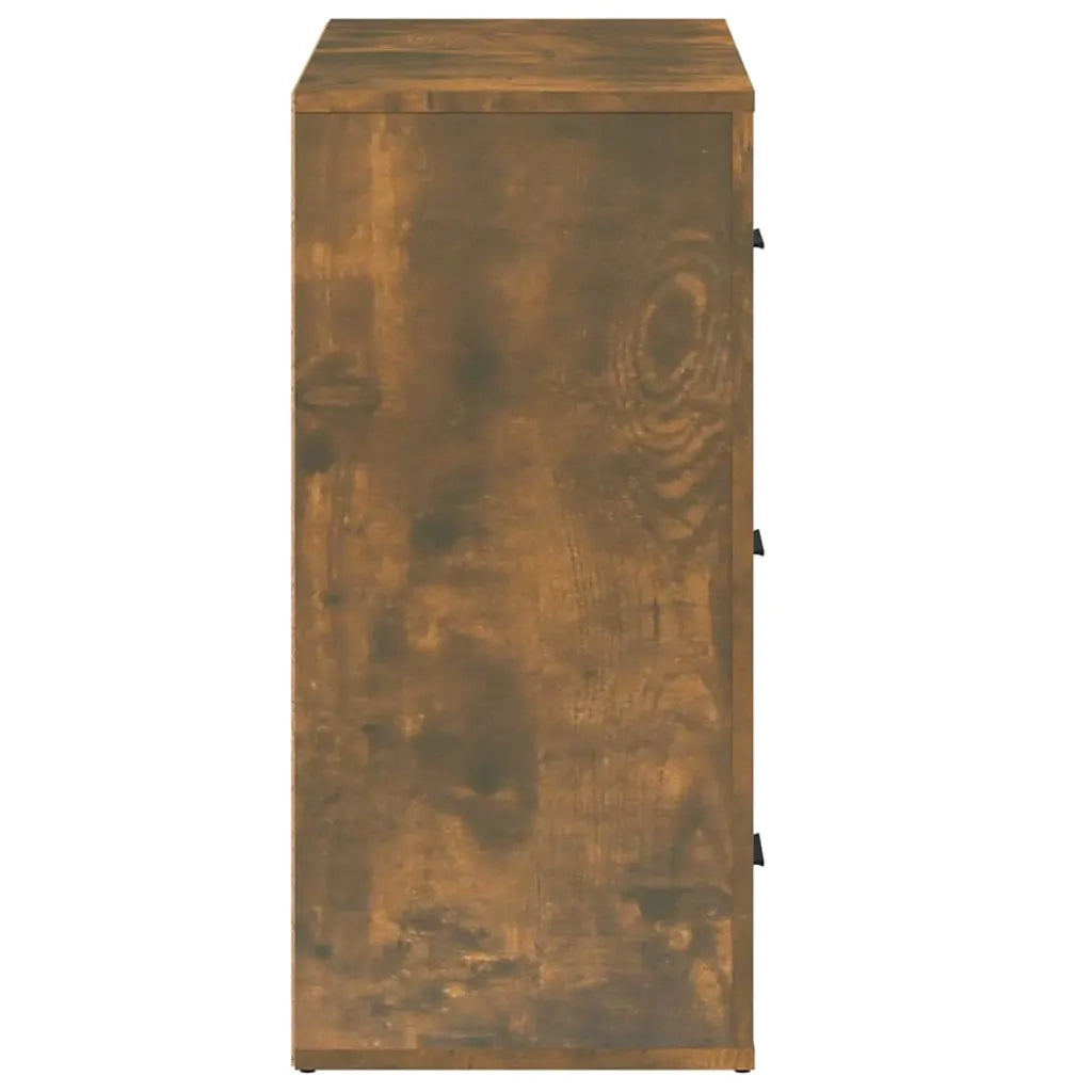 Credenza Rovere Fumo 80x33x70 cm in Legno Multistrato 816581