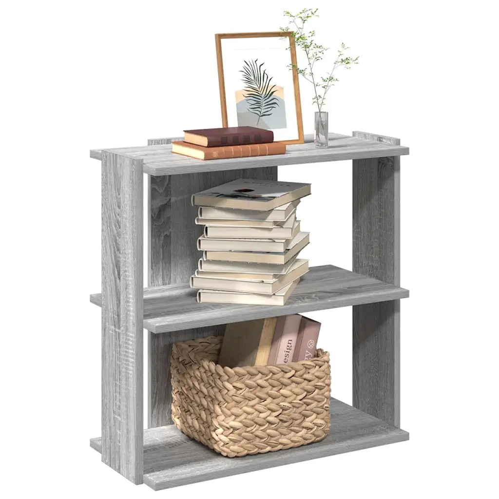 Libreria a 3 Ripiani-Scaffale per Libri-Mobile di Stoccaggio Grigio Sonoma 60x30x60cm Legno Multistrato