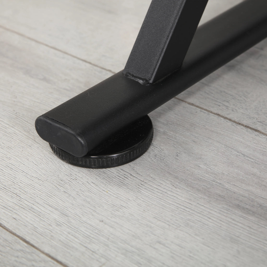 Scrivania lineare inclinabile con 2 cassetti in MDF e metallo nera con sgabello per casa e studio 98 × 66 × 14 cm