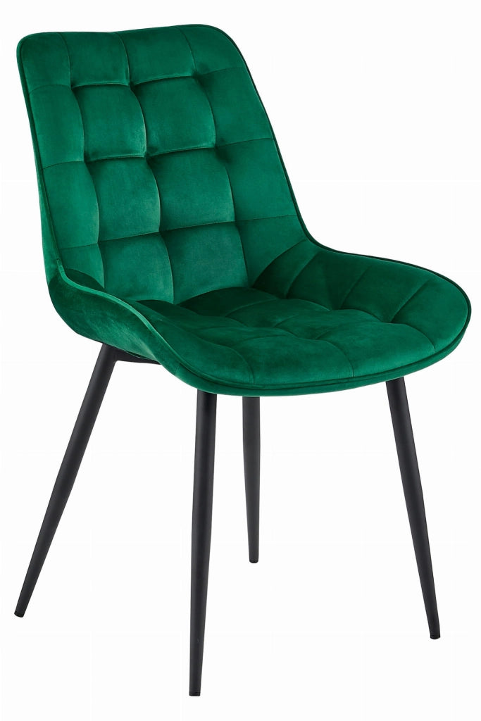 Sedia VALORA BERA - Velluto verde scuro con gambe nere x 3
